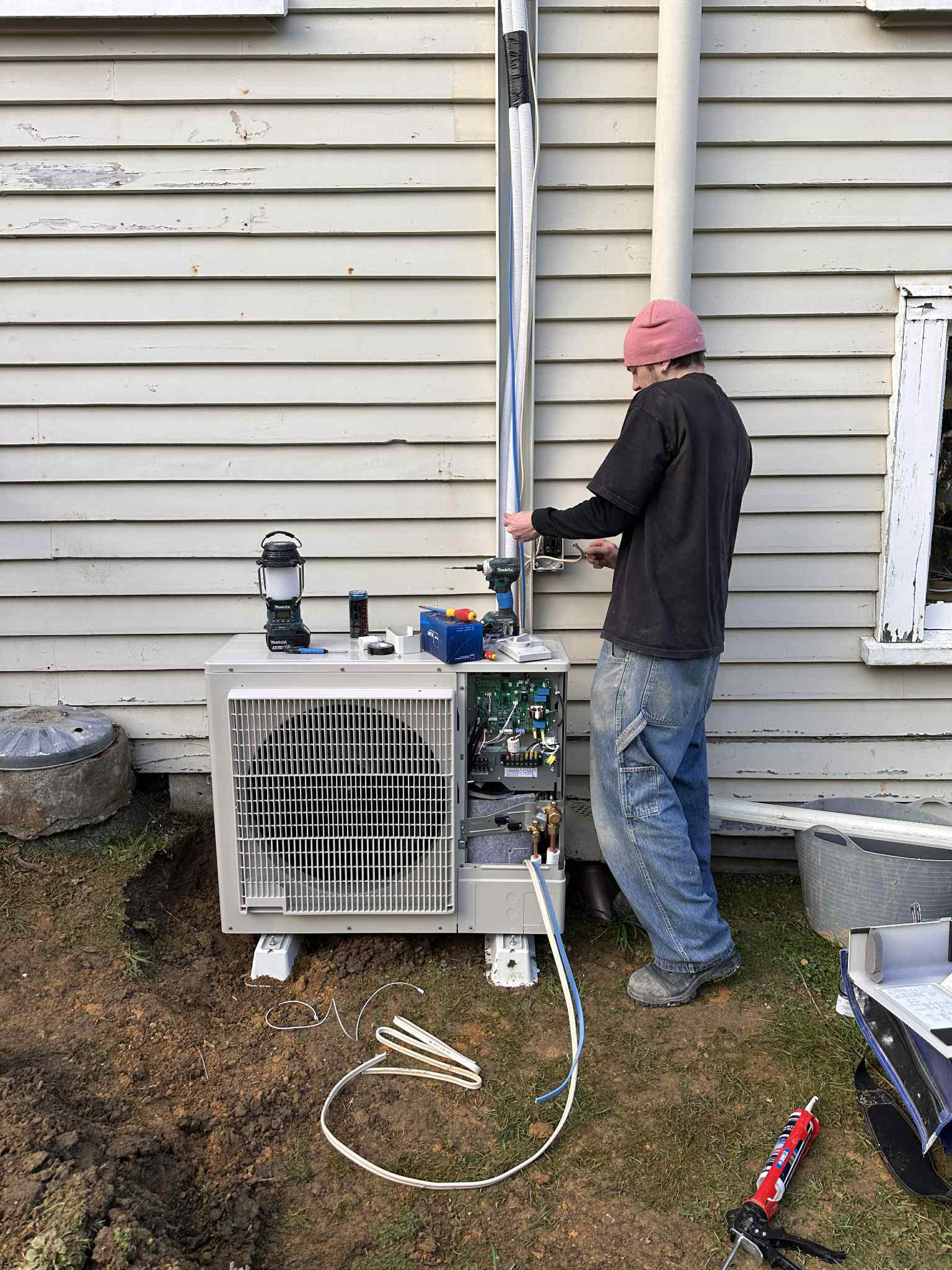 Heat pump installation in a Wellington home